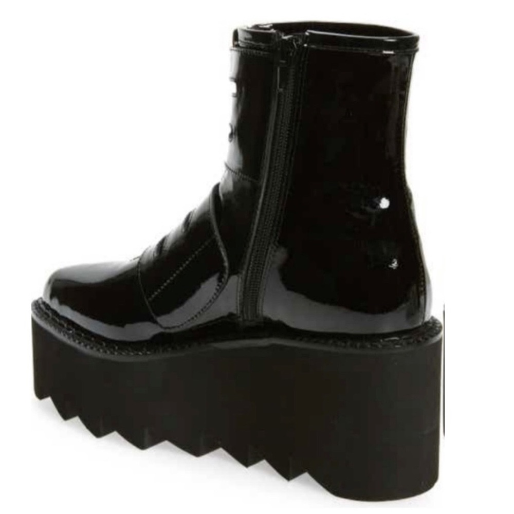 Jeffrey Campbell Gristle Black Patent Leather Buckle & Grommet Combat Boot - Picture 5 of 5